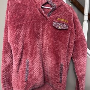 Simply Southern Rose Fleece with Leopard Accents